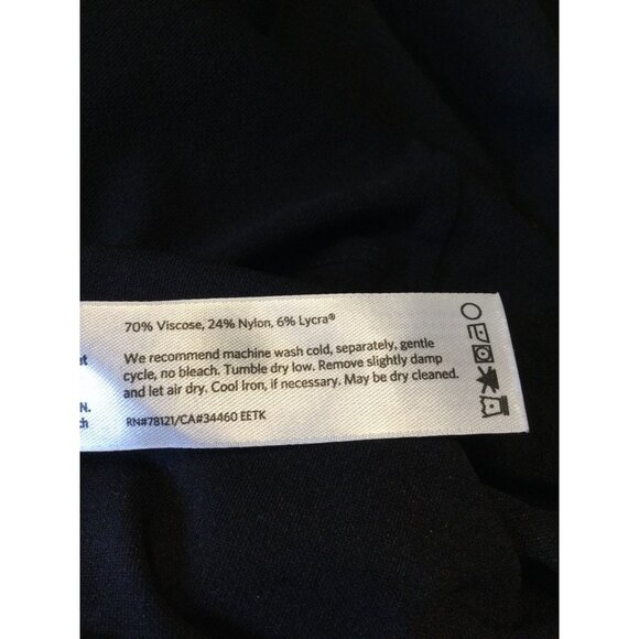 Eileen Fisher System Slim Ankle Pants Flat Front Stretch Pull-On Black Large - Picture 5 of 6